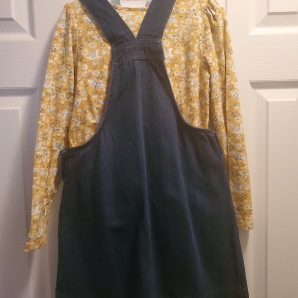 COPY - 🌻Tahari Girls Denim Overall Jumper Dress with Longsleeve Top and head Ba - Picture 2 of 4